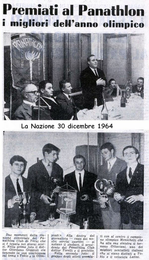 1964 - Premiazioni al Panathlon Club di Terni